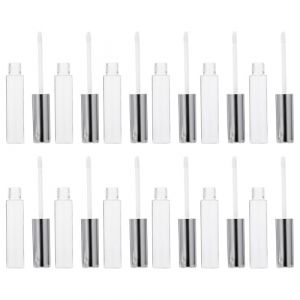 CLISPEED 12 pi&egrave;ces Tubes Vides pour Gloss &agrave; L&egrave;vres Tubes Ronds L&eacute;gers et Durables pour Stockage de Soin Rechargeables et Portables Lot de Couleur Argent (Yeahzl, neuf)