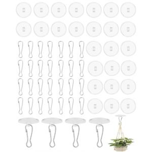 JUKOTA 30Pcs Crochet de Plafond Adh&eacute;sif,Crochets de Montage au Plafond Sans Per&ccedil;age Avec 30 Clips de m&acirc;t de Drapeau pour Chambre &agrave; Coucher,Salle de Bain,Crochets de D&eacute;coration de Plafond (CAR PARTS FOR ALL, neuf)