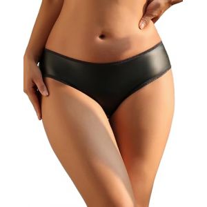 sunshinelady String Ouvert Femme Sexy Chic Tanga Simili Cuir Culotte Fendue Sexy &agrave; L'Entre Jambe Culotte Grande Taille Slip Bresilien Taille Basse Tenu Hot sous Vetements Feminins Lingerie Weetlook (Sunshinelady, neuf)