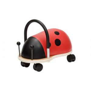 Trotteur Wheely Bug 51110M Coccinelle, multi-directionnel, grand modèle 3 ans et +, corps en bois sur roues, très résistant, excellente qualité, des heures d'amusement garanties ! (Pertina Toys, neuf)