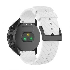 SeaFicco Bracelet de Montres Compatible avec Suunto 9 /Suunto 9 Baro/Suunto 7 /Suunto D5 /Suunto Spartan Sport Wrist HR, 24MM Bracelet en Silicone Bande de Remplacement (Blanc) (Ficocean, neuf)