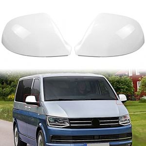 1 Paire Capuchons de Rétroviseurs de Voiture Remplacement pour VW T5/T6/Transporter Caravelle 2010-2019, Couvercles de Rétroviseurs Extérieurs, Boîtiers de Rétroviseurs Extérieurs Brillants (Blanc) (JinsenTGG, neuf)