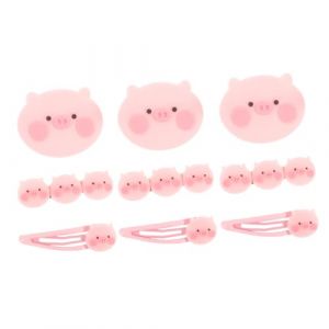 Beaupretty 9 Pièces épingle à cheveux pinces cheveu hairpin pince à cheveux cochon dessin animé Adorables épingles à cheveux cochon rose pince à cheveux frange pince à cheveux fille résine (lorianca, neuf)