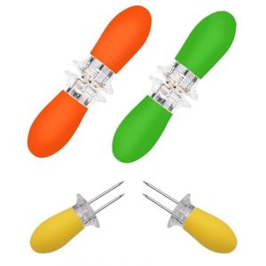 TOZBLEU 6 pcs Brochettes à maïs avec 2 dents en acier inoxydable,Porte-Épis en Acier Inoxydable pour Maïs sur l'Épi,pour Fourchettes à Maïs pour Cuisine à Domicile BBQ - Gadgets de Cuisine (lilidan, neuf)