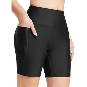 pvucpot Bas De Maillot De Bain Femme Noir Short de Bain Shorty Sport Shorts de Plage Bas de Maillot Taille Haute Couleur Unie Bas de Maillots Ventre Plat &Eacute;t&eacute; Short Bikini de Plage (goodups, neuf)