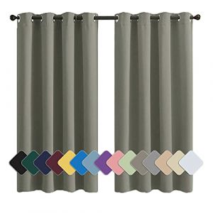 MENGH Rideau d'occultation 120x120cm Gris Jaune Rideau Polyester, Isolant Thermique Installation Facile Anti Moisissure Antibactérien, pour Chambre, Salon, Bureau (LIFENGQIHANG, neuf)