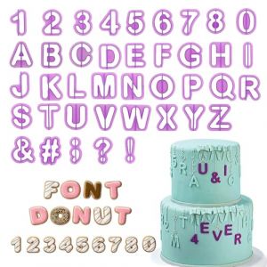 dinghaole Lot de 40 Emporte Piece Lettre Alphabet, pour décorer la pâte à sucre, les biscuits et les tartes, lettres, chiffres et signes de ponctuation pour décorer les gâteaux, accessoires (BOHAO STORE, neuf)