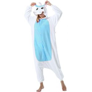 LATH.PIN Adulte Kigurumi Unisexe Anime Animal Costume Cosplay Combinaison Pyjama ou Déguisement (Bleu-Licorne,S(Convient 148-157cm)) (Mescara, neuf)