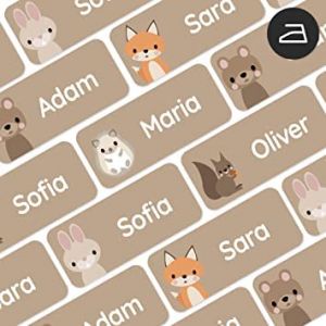 My Nametags&reg;56 &Eacute;tiquettes Thermocollantes Personnalis&eacute;es | &Eacute;tiquettes V&ecirc;tement Enfant &agrave; Repasser Imperm&eacute;ables et Lavables en Machine | Pour l'&Eacute;cole, la Cr&egrave;che, Maison de Retraite | Animaux, Champignon (My Nametags, neuf)