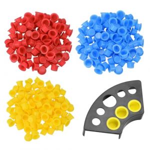ATOMUS Lot de 300 gobelets d'encre de tatouage jetables pour encre de tatouage, rouge, jaune, bleu, taille M, 13 mm, accessoires de tatouage (hayou1989, neuf)