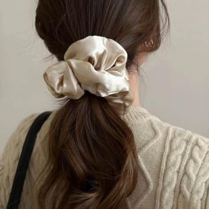 Inateannal Chouchou En Satin De Soie Grand Chouchou Élastique En Satin Blanc Grand Chouchou En Satin Chouchou Surdimensionné Attache Cheveux Épais Porte Queue De Cheval En Satin Bandeaux Pour Cheveux (Inateannal, neuf)