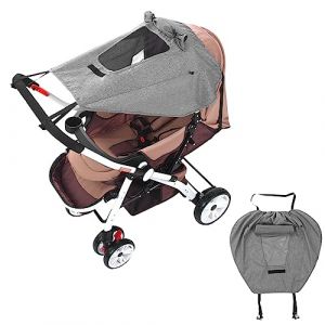 Pare-Soleil pour Poussette,Pare Soleil Poussette Universelle,Parasol Poussette,Pare-soleil Poussette Bébé Anti-UV,Protection Soleil Poussette Avec Fenêtre, pour Nacelle, Landau (LIYANHO, neuf)