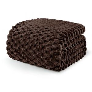 Exclusivo Mezcla Plaid Couverture Polaire 220 x 240 cm, Plaid Jeté de Canapé, Couverture pour Le lit léger Douillet et Moelleux pour Toute la Saison, Marron (EXclusivo Mezcla, neuf)
