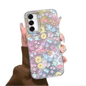 Tedyhulle Coque pour Samsung Galaxy A13 4G/ 5G/ A04S, &Eacute;tui de Protection avec Aesthetic Design Fleurs en Feuille Motif, Color&eacute; Paillette Case Cover Souple TPU Bumper Antichoc Housse pour Femme (xinhuiyuancase, neuf)