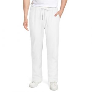 AUYAO Pantalon en Lin Pantalon Coton Lin Homme, Pantalon d'Été Long Décontracté, Pantalon de Travail Casual Plage Pants, Sport en Mélange Coton Lin Pantalon Jogging avec Ceinture Élastique(Blanc-L) (Yadark, neuf)