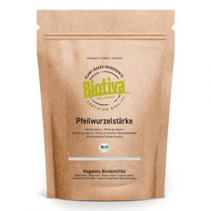 Amidon d'arrow-root bio 1kg - issu de l'arrow-root - Maranta arundinacea - 100% naturel - liant végétalien et substitut de gélatine - certifié et conditionné en Allemagne - Biotiva (goodorganics, neuf)