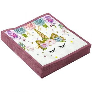 Licorne Serviette Papier 2 Plis (33 x 33 cm) I Lot de 20 I Serviette de Table Papier Id&eacute;al pour les Anniversaires, les F&ecirc;tes Patronales, les Garden Parties, les F&ecirc;tes de Famille (i-Sure, neuf)