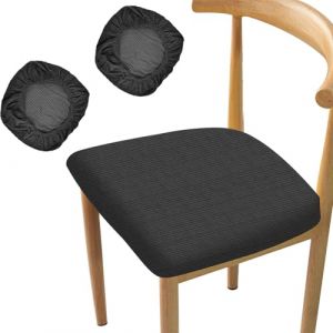 CAREDGO 2 PCS Housse de Tabouret Rond 38-50cm, Housse pour Tabouret de Bar Rond Housses de Chaise Extensibles Couverts de Chaise Housse Tabouret Pivotant pour Bureau, Salon, Maison (Noir) (PAULS PETERSONS, neuf)