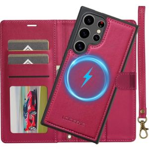 Coque pour Samsung Galaxy S23 Ultra 5G, 2 en 1 Amovible Housse en Cuir Etui Folio à Clapet Dragonne, Portefeuille RFID Blocage,Béquille, Fentes pour Cartes,Folio Magnetique Etui pour Samsung S23 Ultra (Nshkeji, neuf)