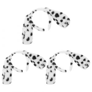 TOVINANNA Lot de 3 Serrage-T&ecirc;tes Oreilles de Dalmatien en Peluche pour Femme Serrage-T&ecirc;te Oreilles de Chien Adulte Accessoire D&eacute;guisement F&ecirc;te Halloween et No&euml;l L&eacute;ger et Confortable (Qieiyi, neuf)