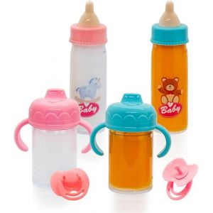 4 pcs Biberon Magique et 2 pcs Tétine Poupée, New Born Baby Bouteille Magique, Biberon à Lait Magique Biberon de Poupée, Convient aux Enfants de Plus de 3 Ans (xinmaimaoyi, neuf)
