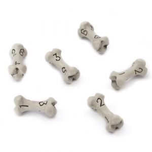 Set de D&eacute;s JDR D6 - Lot de Six D&eacute;s 6 Faces - D&eacute;s Jeu de Role &agrave; Th&egrave;me Cr&acirc;ne et Os. Cadeau pour Donjon & Dragon/Dungeons & Dragons (DND), Warhammer, D&D, Pathfinder, Magic The Gathering (MTG)(Blanc) (LYNX EU, neuf)