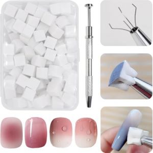 250 Eponge Ongle, Avec Pince M&eacute;tallique, Nail Art Brosse &Eacute;ponge,Pinceau Nail Art Ongles, Pinceaux Nail Art pour Accessoire Ongle, Utilis&eacute; pour Vr&eacute;er une Vari&eacute;t&eacute; de Motifs D'art de L'ongle D&eacute;grad&eacute;s. (shenzhenshiohahamaoyiyouxiangongsi, neuf)