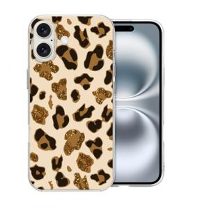 DiyGody Coque &Eacute;l&eacute;gante Compatible avec iPhone 16 Plus 6,7 Pouces 2024, Housse en Silicone Souple TPU Ultra Fine avec Dessin de L&eacute;opard pour Femme, &Eacute;tui de Protection Antichoc Anti-rayures Antid&eacute;rapant (DiyGodyEU, neuf)