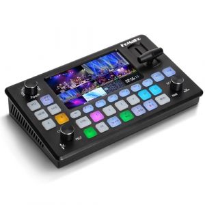 FoMaKo Video Mixer Switcher, Mélangeur Vidéo avec Écran 5.5 Pouces, 4-Canaux HDMI & USB3.0 pour Streaming Multi-Caméras, Enregistrez jusqu'à 1080p 60fps, pour Youtube OBS Streaming (KC601 Pro) (FoMaKo FR, neuf)