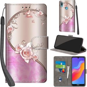 Coque pour Huawei Honor 8A 2019/2020 / Huawei Y6 Prime 2019 Cover [Housse en Cuir PU Premium] [Etui &agrave; Rabat] [Pochette de Portefeuille], &Eacute;tui de Protection pour Honor 8A,Rose (TYLP BUSINESS, neuf)