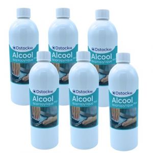 DSTOCK60 – Lot de 6 bouteilles de 1 litre d’Alcool Isopropylique 99,9° extra pur - Isopropanol liquide IPA parfait comme solvant, nettoyant et dégraissant (DSTOCK60, neuf)