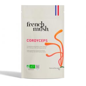 Doypack Cordyceps Bio en Poudre - 90g Vegan - Apaisant, Qualité du Sommeil Réparateur, Relaxation - Se Mélange à Alimentation ou Boisson - Cordyceps Mushroom Testé en Laboratoire, Fabriqué en France (French Mush, neuf)