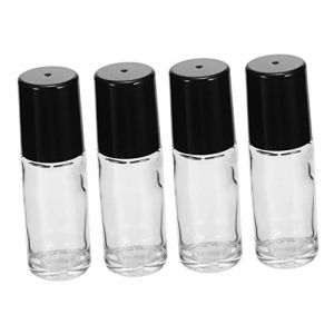 VALICLUD Flacon Roll-on Huile Essentielle Vide 4 Pi&egrave;ces 30 Ml Transparent Noir &Eacute;tanche Rechargeable Portable Pour Usage Domestique (Cedongh, neuf)