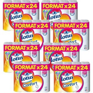 Lotus Confort papier toilette BLANC rouleaux hygi&eacute;nique doux et r&eacute;sistante Aquatube (24 rouleaux) (Maxi&Mini, neuf)