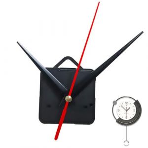 Mouvement d'Horloge à Quartz Silencieux, Mecanisme Horloge, Mécanisme d'Horloge Murale Silencieux Sans Tic-Tac, Kit Complet Quartz, Kit Complet pour Création d'Horloges, Noir Rouge (huahuafengshenla2, neuf)