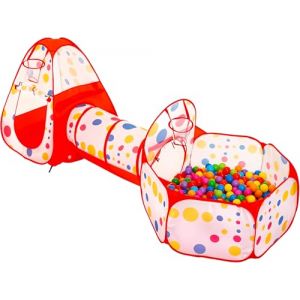 NUBUNI Tente de Jeu pour Enfants Maison et Tunnel Tente Igloo Pop Up Tunnel Tente Piscine à Boules avec Tunnel Maison de Jouet et Piscine Facile Pliant B : BALLES Non INCLUSES (NUBUNI, neuf)