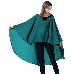 BEAUTELICATE Châle Étole en Mousseline de Soie Léger Cape Poncho Ample De Mariage D’été Soirée Femme Mariée Demoiselle d'honneur(Taille Unique, Vert Sarcelle) (BEAUTELICATE-FR, neuf)