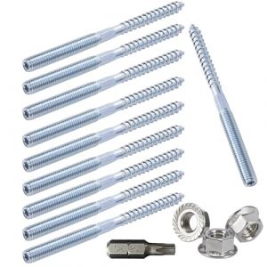 Vis à Double Filetage M8*80mm Vis à Cheville à Double Extrémité Vis Goujon 10pcs Vis à Filetage Avec Écrou à Bride pour le Raccordement de Meubles en Bois et l'installation Électrique (M8*80) (rongyichuang, neuf)