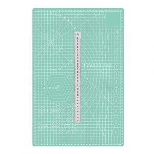 TEN-HIGH A2 Tapis de Decoupe Autocicatrisant,Verte menthe,Épaisseur 2mm,60CM x 45CM,Avec règle en acier (Ten-high Electronics, neuf)