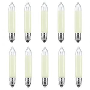 Caldarax Lot de 10 ampoules de rechange, E10, 34 V, 3 W, pour guirlande lumineuse, arc, sapin de No&euml;l - Blanc chaud 2700 K - 30 lm - Pour 10 arcs de chandelier (XiMing Co. Ltd, neuf)