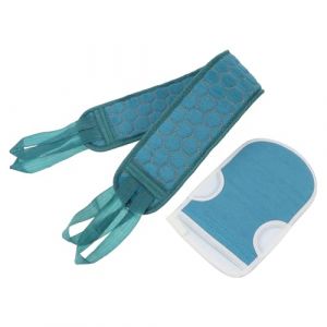 IMIKEYA Lot de 2 Serviettes de Bain Exfoliantes Bleues Lani&egrave;re pour Dos Moufles &agrave; Frotter en Tissu Solide Nettoyage Corporel Quotidien Massage Doux et &Eacute;limination des Cellules Mortes (Elsy Abbas, neuf)