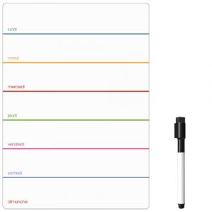 Planning Frigo Magnétique | Tableau Blanc Effaçable & Semainier | Liste de Courses et Calendrier pour Organisation Familiale (30 x 21cm [A4], multicolore deux) (The Magnet Shop., neuf)