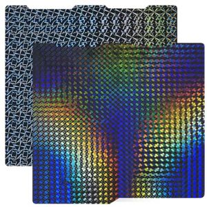 RugooSpink Kobra 3 Combo 256 x 268 mm Plaque de construction (Kaléidoscope + Dazzle) Plaque d'acier à ressort double face lisse H1H Platform Build Sheet Lit chauffant amovible pour imprimante 3D (YQQ-EU, neuf)