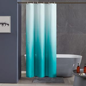 Furlinic Rideau de Douche Anti Moisissure Tissu Lavable 100x200cm Long Rideau de Bain Imperm&eacute;able en Polyester avec 6 Crochets de Rideau Douche Original Turquoise D&eacute;grad&eacute; (newpower, neuf)