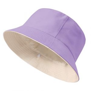 TOMEEK Bob Homme Chapeaux de Seau Femme en Coton Chapeau de Soleil &Eacute;t&eacute; Casquettes P&ecirc;cheur Pliable R&eacute;versible Visi&egrave;res Chapeau de Plage Outdoor Randonn&eacute;e Camping (Mauve Beige,XL) (MYCity, neuf)