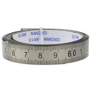 Vogueing Outil de gauche &agrave; droite 0-1 m en acier inoxydable M&egrave;tre ruban adh&eacute;sif m&eacute;trique R&egrave;gle m&eacute;trique pour scie &agrave; onglet T-Track outils de travail du bois (argent&eacute;) (Vogueing Tool, neuf)