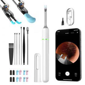 Otoscope Oreille, 1920P HD Kit Camera Oreille d'&eacute;limination du c&eacute;rumen avec 6 lumi&egrave;res LED, 3,2mm Nettoyant Oreille avec cure-oreille et pince &agrave; &eacute;piler,Adapt&eacute; aux Smartphones iOS et Android Tablettes (BEBIRD Official EU, neuf)