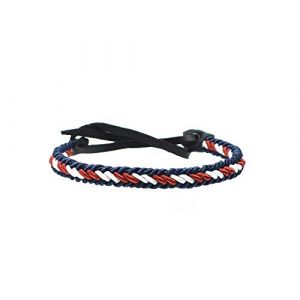 BDM Fil tress&eacute; Bracelet Drapeau de la France dans Les Couleurs du Pays entrem&ecirc;l&eacute;s de Fermeture Ajustable en Cuir Unisexe pour Les Hommes ou Les Femmes Cadeau Original (BisuteriaDeModa, neuf)