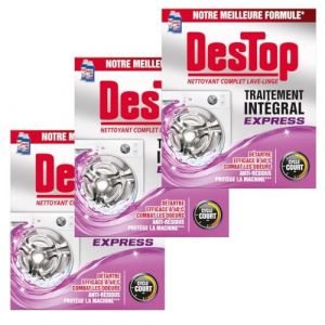 DESTOP Lot de 3 Nettoyant Lave-Linge Express, Anti-Calcaire, Anti-Moisissure (Stock Bureau Maison Bien-&ecirc;tre, neuf)