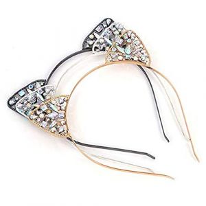 Lot de 3 bandeaux avec oreilles de chat en strass pour femmes, filles, enfants, décoration de fête, cosplay, Halloween, maquillage, accessoires pour cheveux (qinyuanxianxingxingxingjianzhugongchengfuwuyouxiangongsi, neuf)
